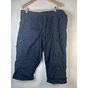 Avenue by City Chic Ladies Black Cargo Style Pant Elastic Waist Cotton SZ 18